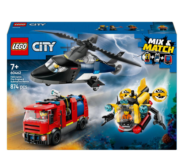 LEGO City 60462 Śmigłowiec, wóz strażacki i łódź podwodna - 1284268 - zdjęcie
